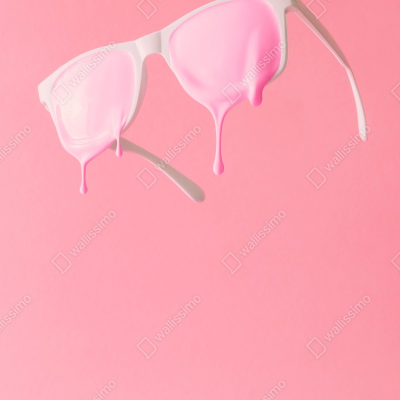 Naklejka repozycjonowalna topniejące różowe okulary – Wallissimo® Naklejka repozycjonowalna topniejące różowe okulary – Wallissimo®