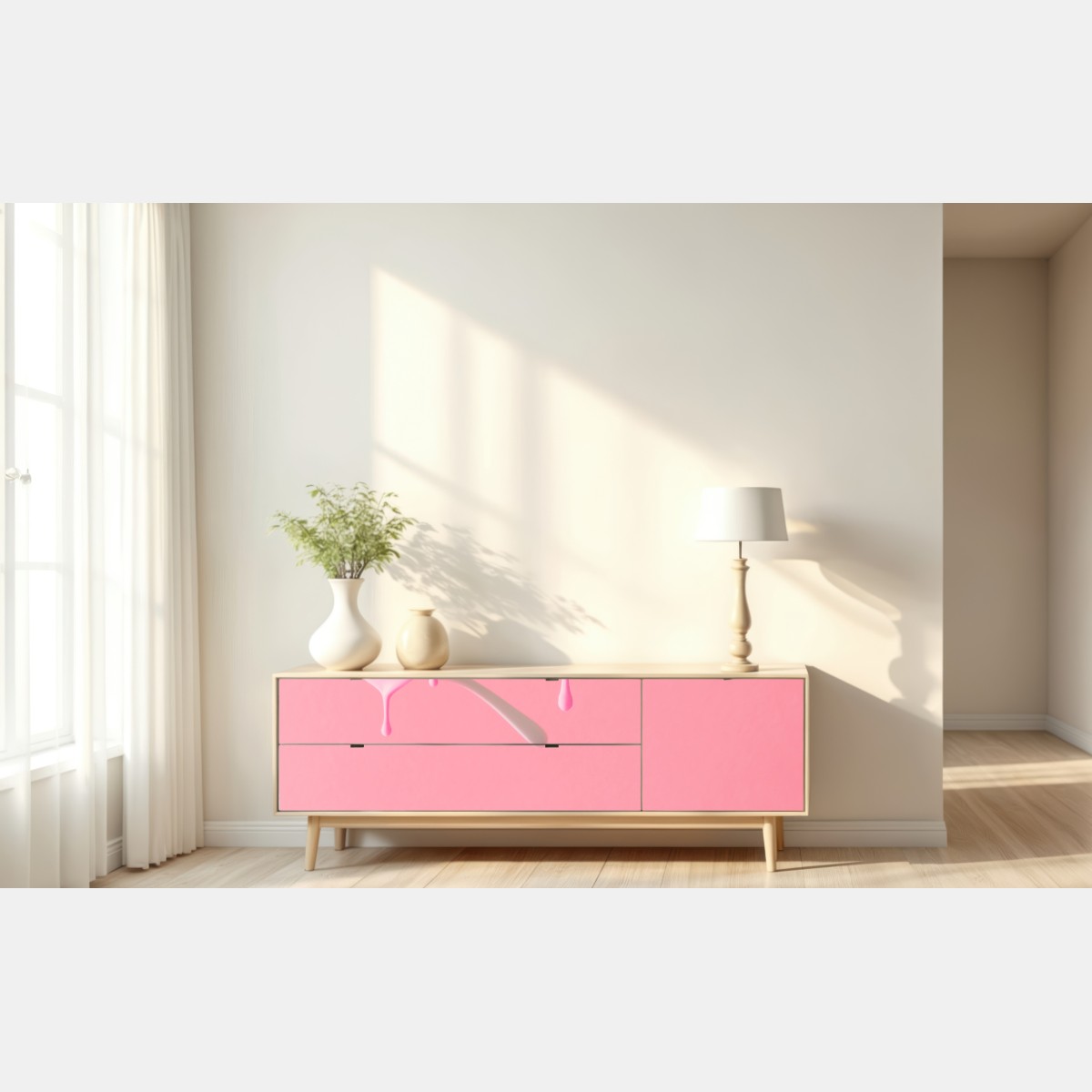 Naklejka repozycjonowalna topniejące różowe okulary – Wallissimo® Naklejka repozycjonowalna topniejące różowe okulary – Wallissimo®