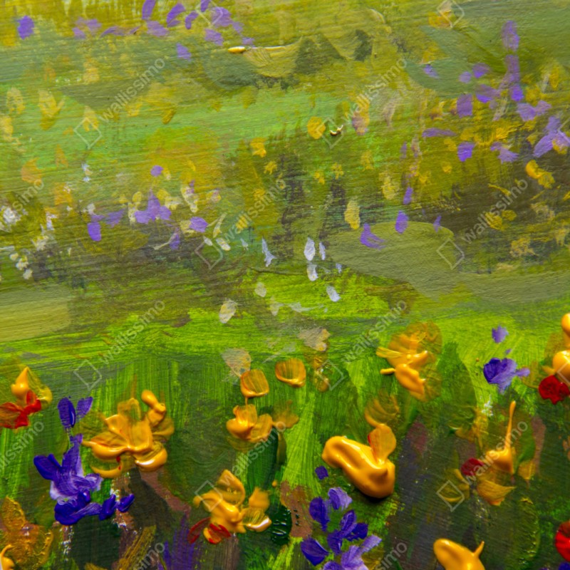 Naklejka repozycjonowalna żywa łąka obraz olejny zbliżenie – Wallissimo® Naklejka repozycjonowalna żywa łąka obraz olejny zbliżenie – Wallissimo®