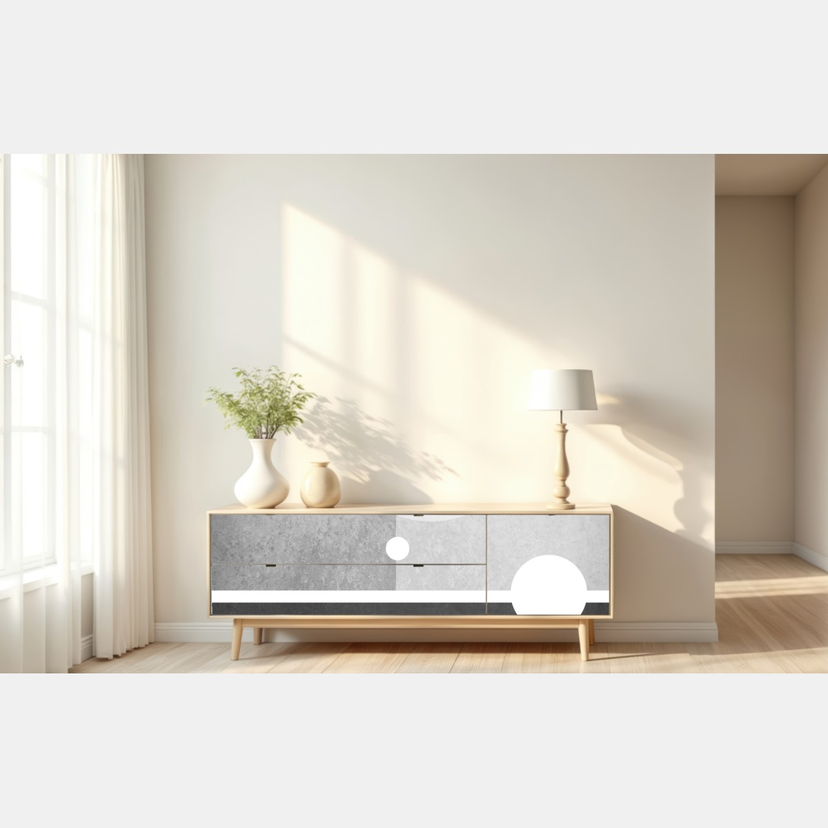 Naklejka repozycjonowalna minimalistyczna kompozycja geometryczna – Wallissimo® Naklejka repozycjonowalna minimalistyczna kompozycja geometryczna – Wallissimo®