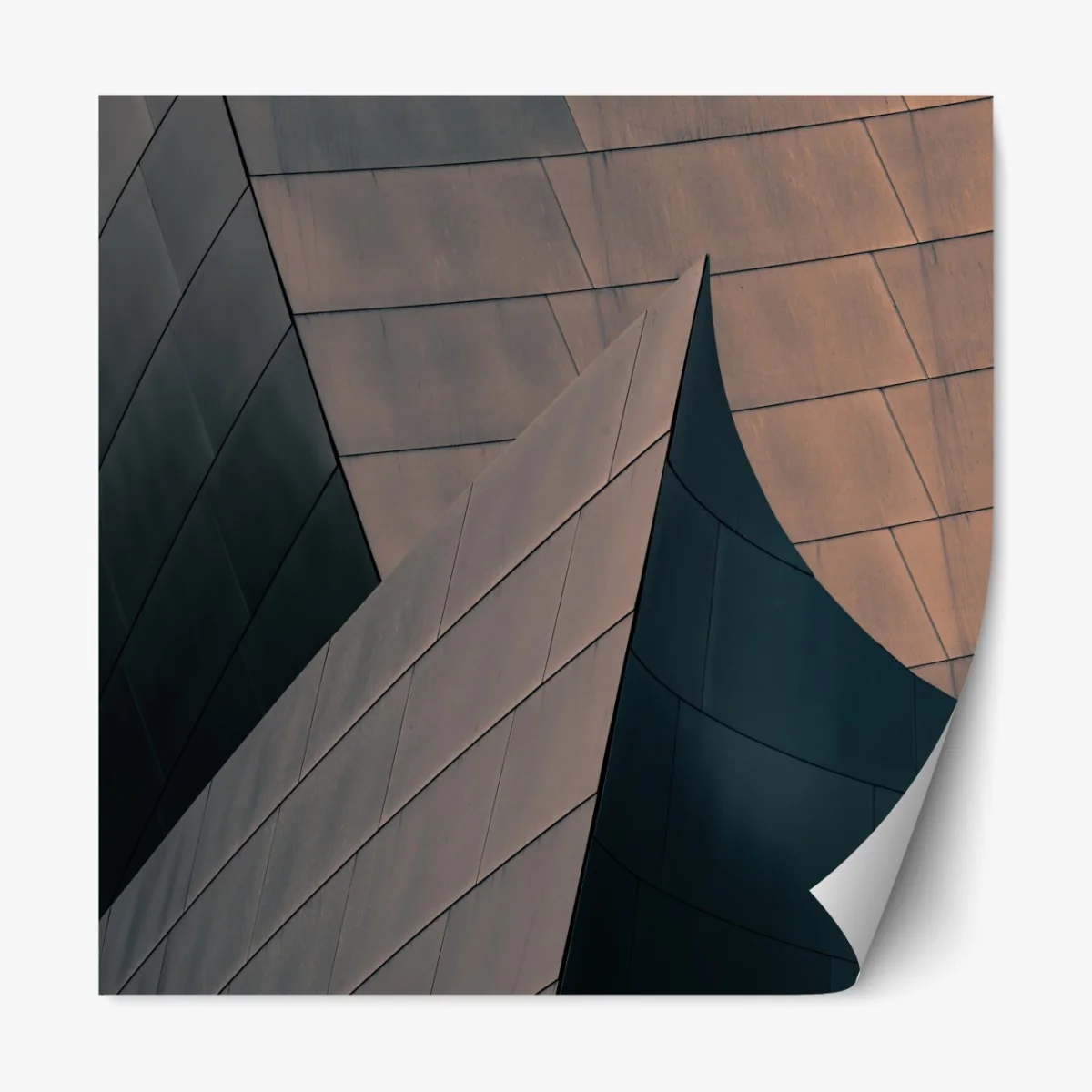 Naklejka repozycjonowalna geometryczne formy architektoniczne w metalu – Wallissimo® Naklejka repozycjonowalna geometryczne formy architektoniczne w metalu – Wallissimo®