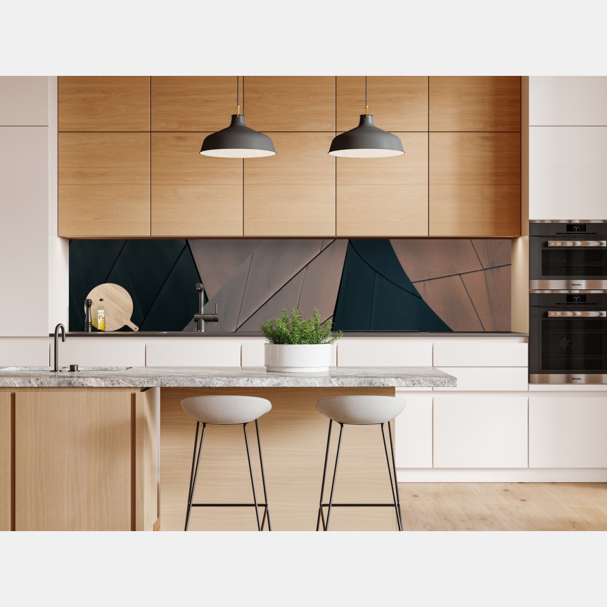 Naklejka repozycjonowalna geometryczne formy architektoniczne w metalu – Wallissimo® Naklejka repozycjonowalna geometryczne formy architektoniczne w metalu – Wallissimo®