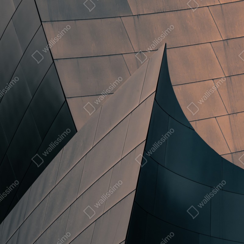 Naklejka repozycjonowalna geometryczne formy architektoniczne w metalu – Wallissimo® Naklejka repozycjonowalna geometryczne formy architektoniczne w metalu – Wallissimo®