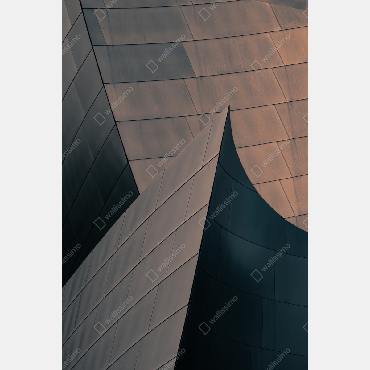 Naklejka repozycjonowalna geometryczne formy architektoniczne w metalu – Wallissimo® Naklejka repozycjonowalna geometryczne formy architektoniczne w metalu – Wallissimo®