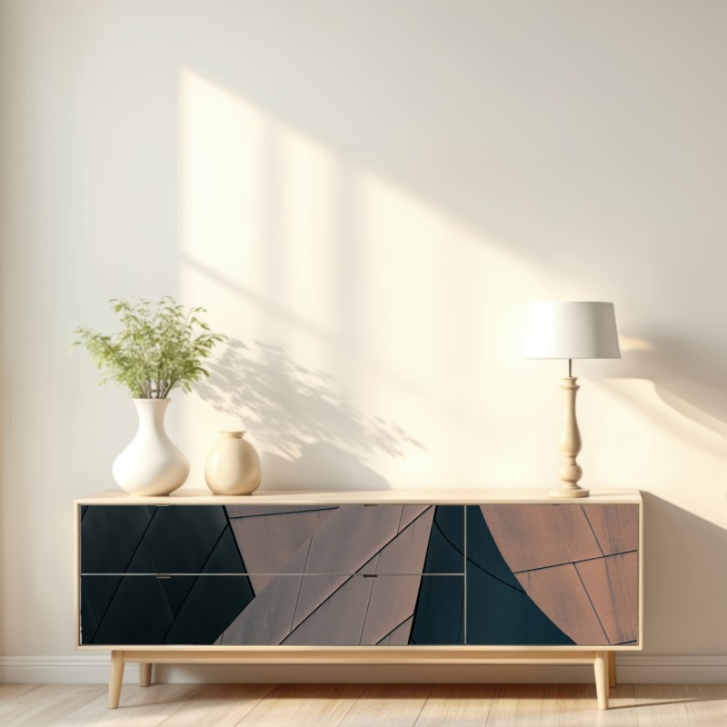 Naklejka repozycjonowalna geometryczne formy architektoniczne w metalu – Wallissimo® Naklejka repozycjonowalna geometryczne formy architektoniczne w metalu – Wallissimo®