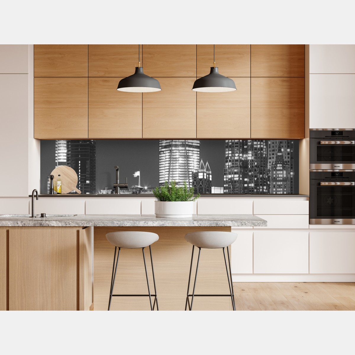 Naklejka repozycjonowalna most Brooklyński i panorama Manhattanu nocą – Wallissimo® Naklejka repozycjonowalna most Brooklyński i panorama Manhattanu nocą – Wallissimo®