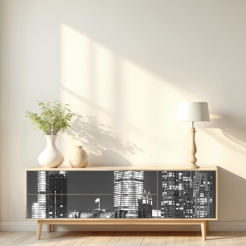 Naklejka repozycjonowalna most Brooklyński i panorama Manhattanu nocą – Wallissimo® Naklejka repozycjonowalna most Brooklyński i panorama Manhattanu nocą – Wallissimo®