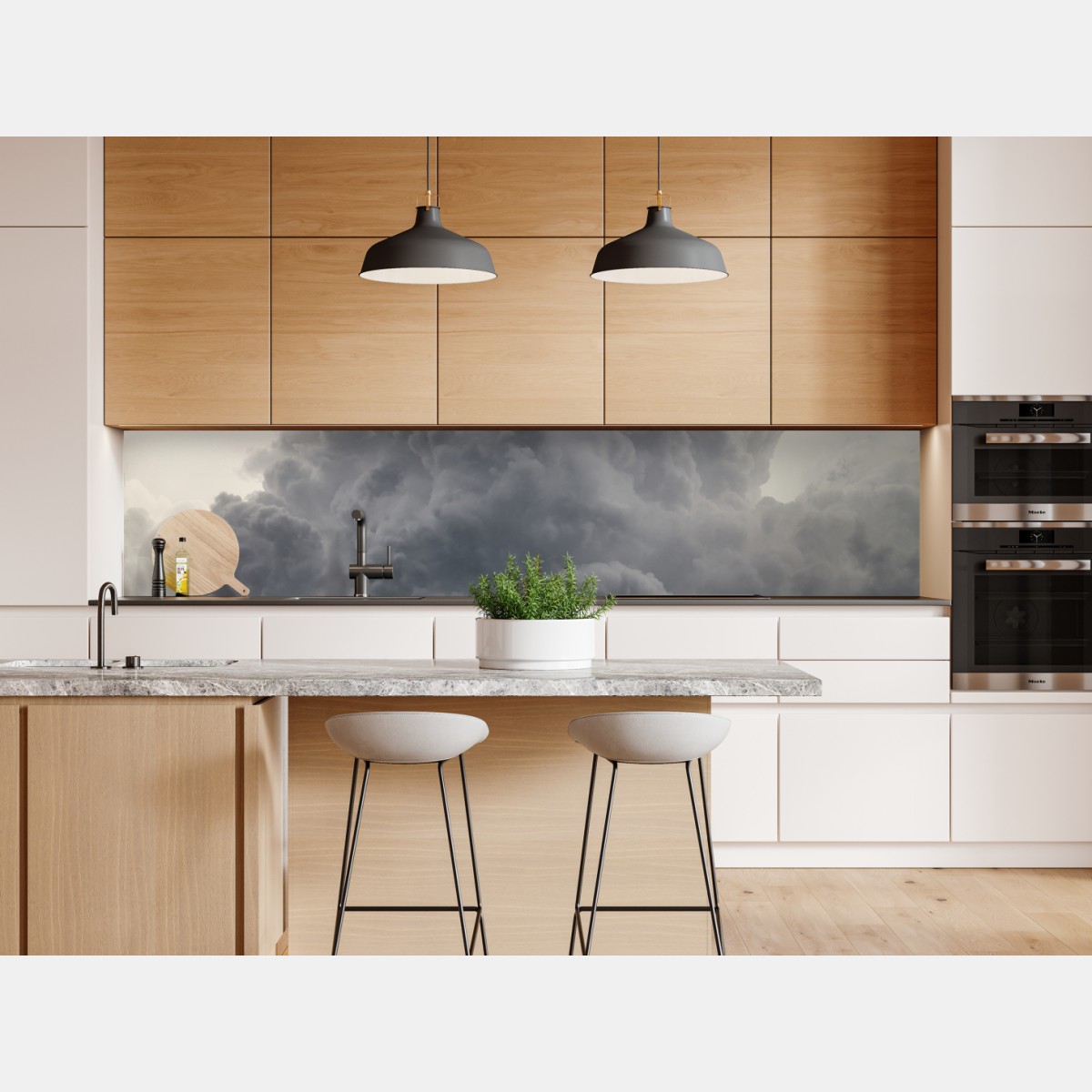 Naklejka repozycjonowalna dramatyczny szary krajobraz chmur – Wallissimo® Naklejka repozycjonowalna dramatyczny szary krajobraz chmur – Wallissimo®