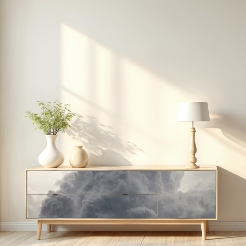 Naklejka repozycjonowalna dramatyczny szary krajobraz chmur – Wallissimo® Naklejka repozycjonowalna dramatyczny szary krajobraz chmur – Wallissimo®