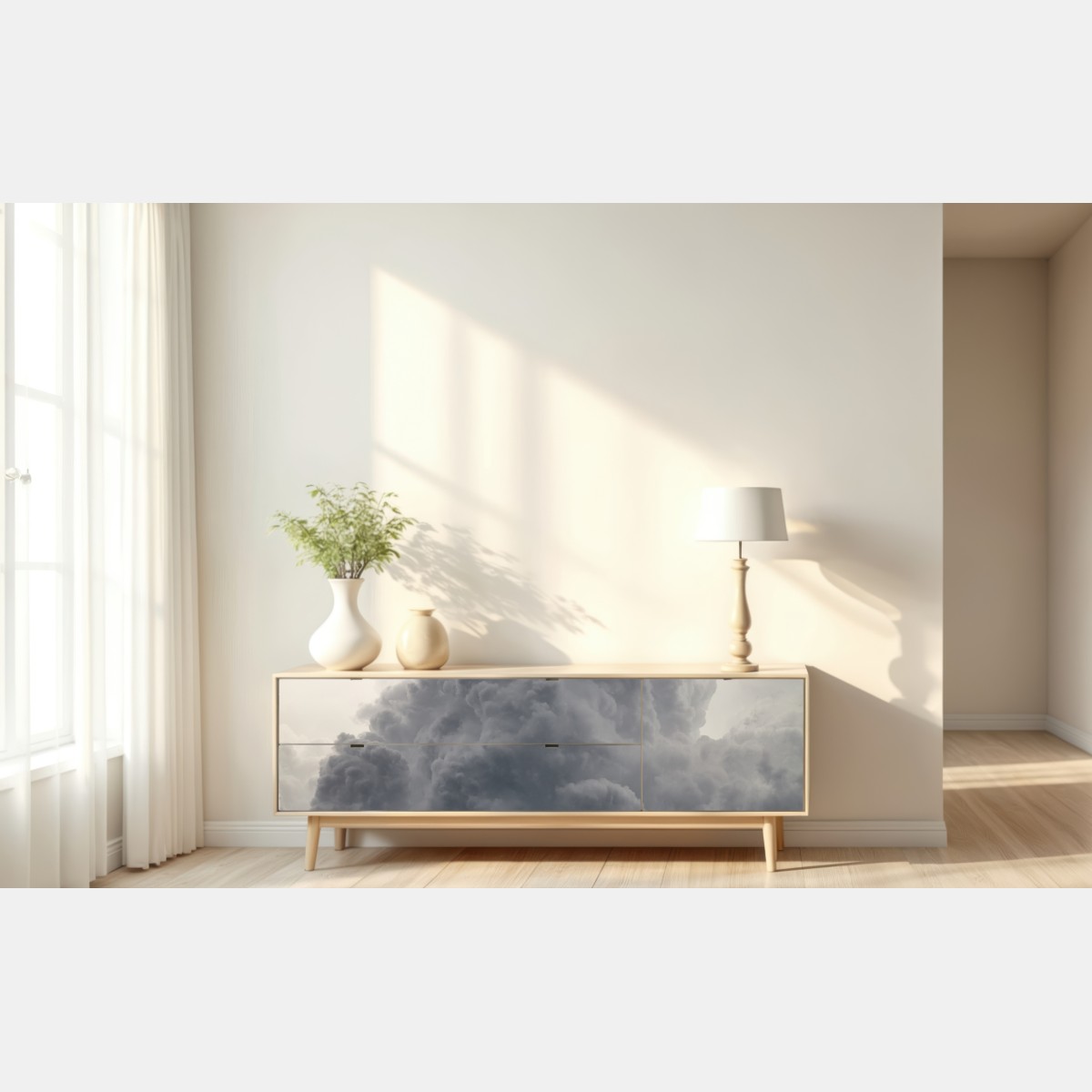 Naklejka repozycjonowalna dramatyczny szary krajobraz chmur – Wallissimo® Naklejka repozycjonowalna dramatyczny szary krajobraz chmur – Wallissimo®