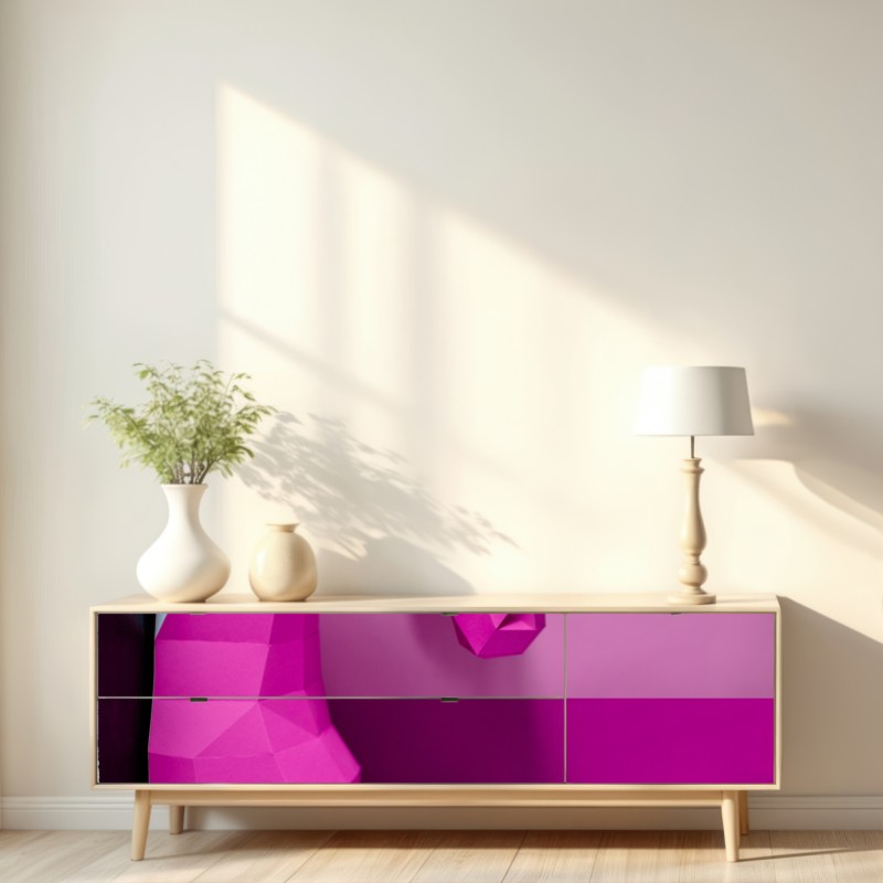 Naklejka repozycjonowalna różowy geometryczny jednorożec na ścianę – Wallissimo® Naklejka repozycjonowalna różowy geometryczny jednorożec na ścianę – Wallissimo®