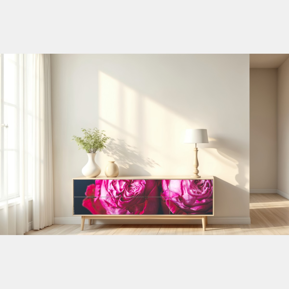 Naklejka repozycjonowalna różany bukiet makro – Wallissimo® Naklejka repozycjonowalna różany bukiet makro – Wallissimo®