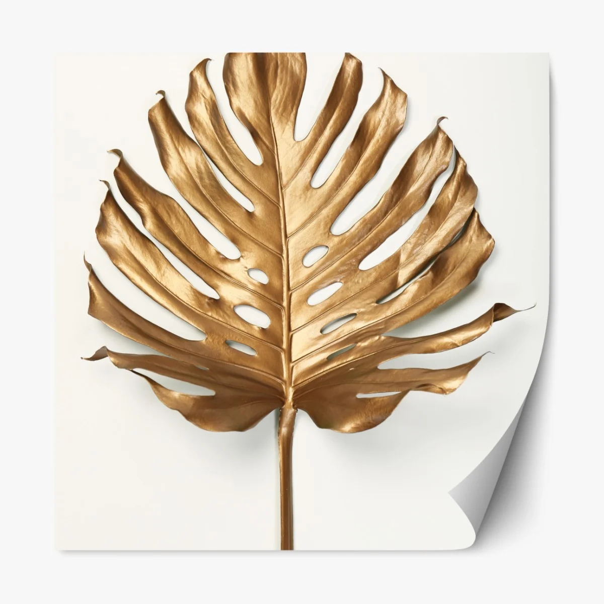 Naklejka repozycjonowalna złoty liść monstera na białym tle – Wallissimo® Naklejka repozycjonowalna złoty liść monstera na białym tle – Wallissimo®