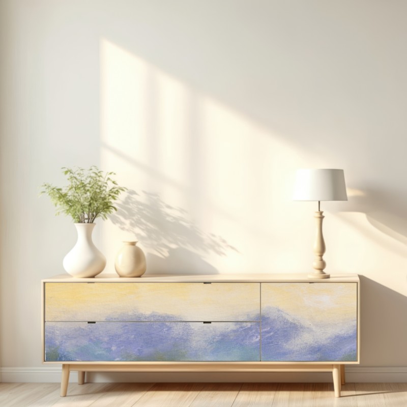 Naklejka repozycjonowalna świt nad letnią łąką – Wallissimo® Naklejka repozycjonowalna świt nad letnią łąką – Wallissimo®