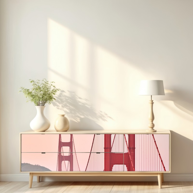 Naklejka repozycjonowalna most Golden Gate o zachodzie słońca – Wallissimo® Naklejka repozycjonowalna most Golden Gate o zachodzie słońca – Wallissimo®