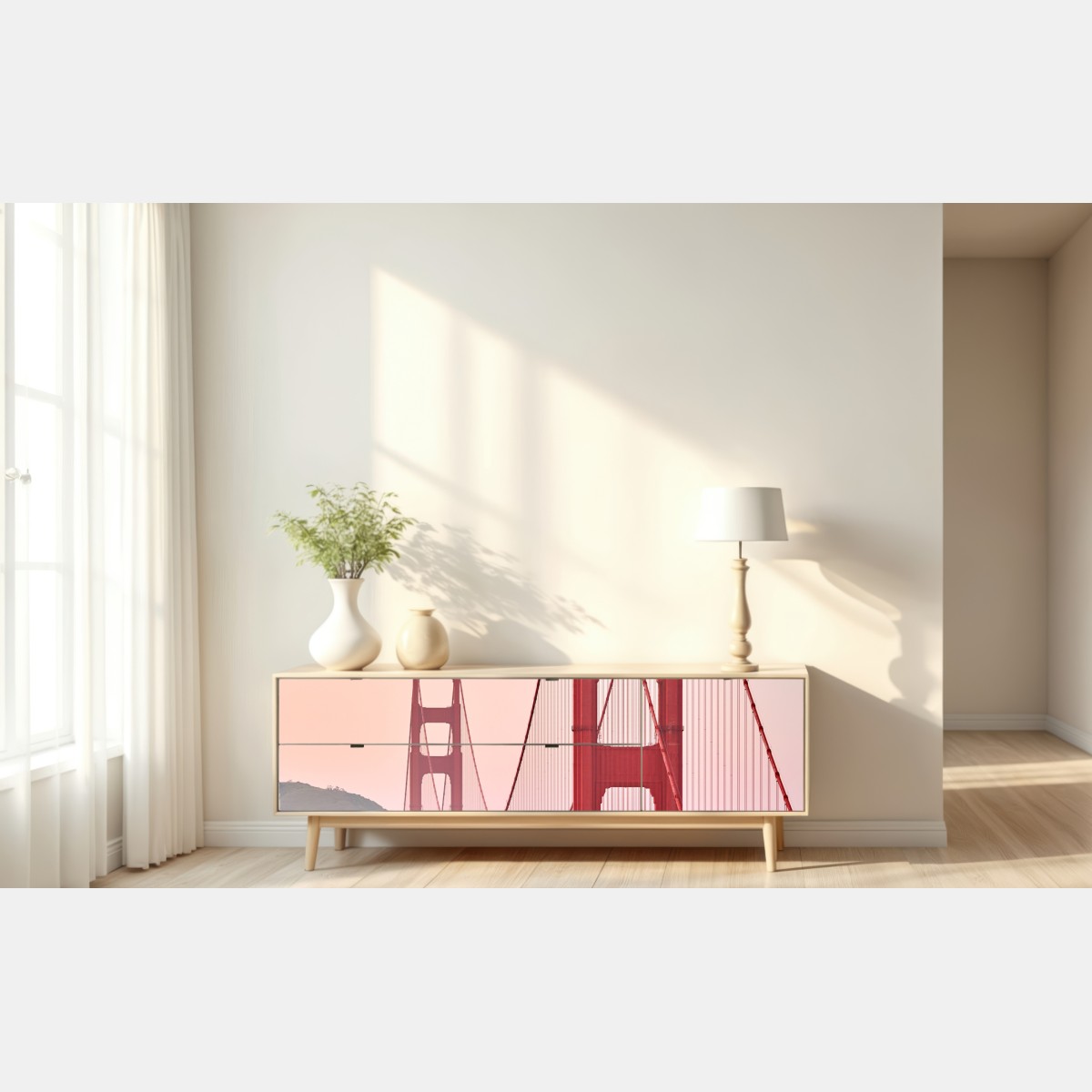 Naklejka repozycjonowalna most Golden Gate o zachodzie słońca – Wallissimo® Naklejka repozycjonowalna most Golden Gate o zachodzie słońca – Wallissimo®