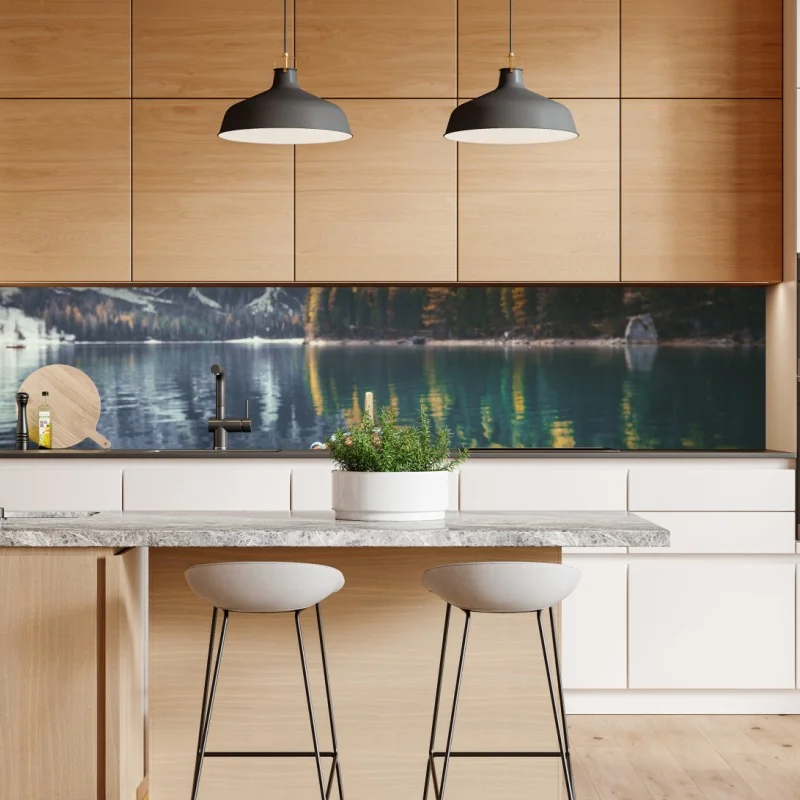 Naklejka repozycjonowalna słoneczna Santorini nadmorska wioska – Wallissimo®