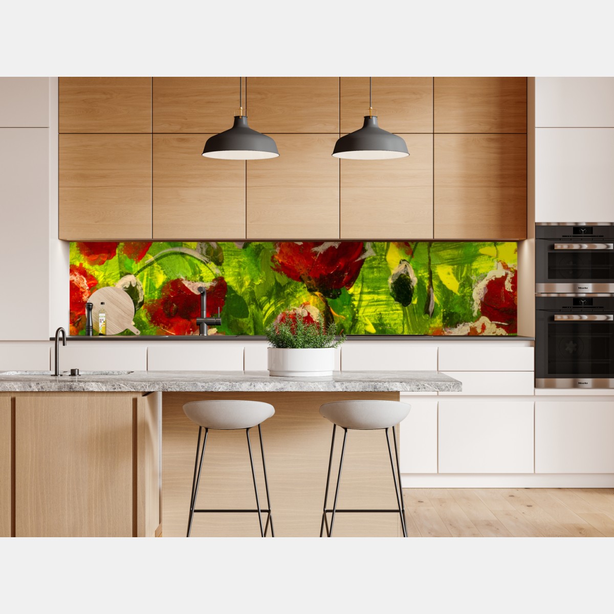 Naklejka repozycjonowalna pole czerwonych maków – Wallissimo® Naklejka repozycjonowalna pole czerwonych maków – Wallissimo®