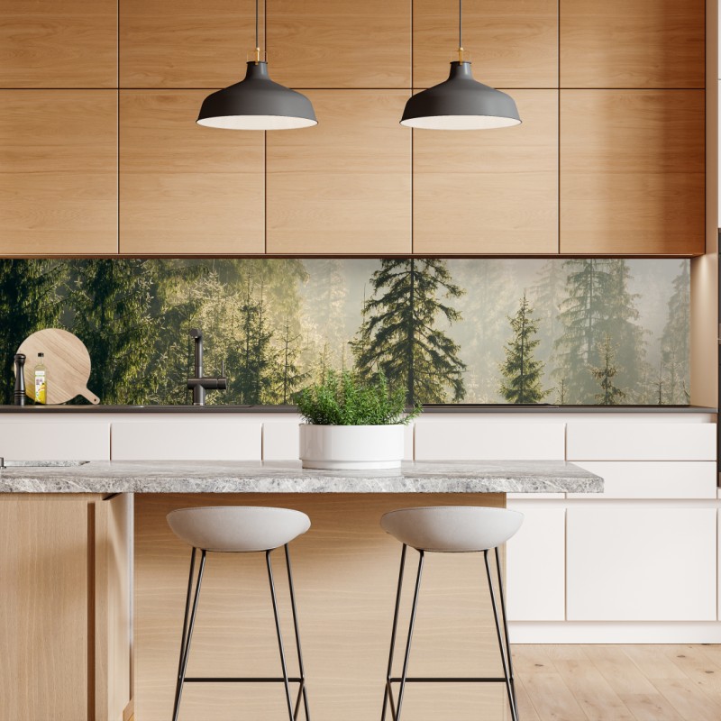 Naklejka repozycjonowalna spokojna zielona kładka nad rzeką – Wallissimo®