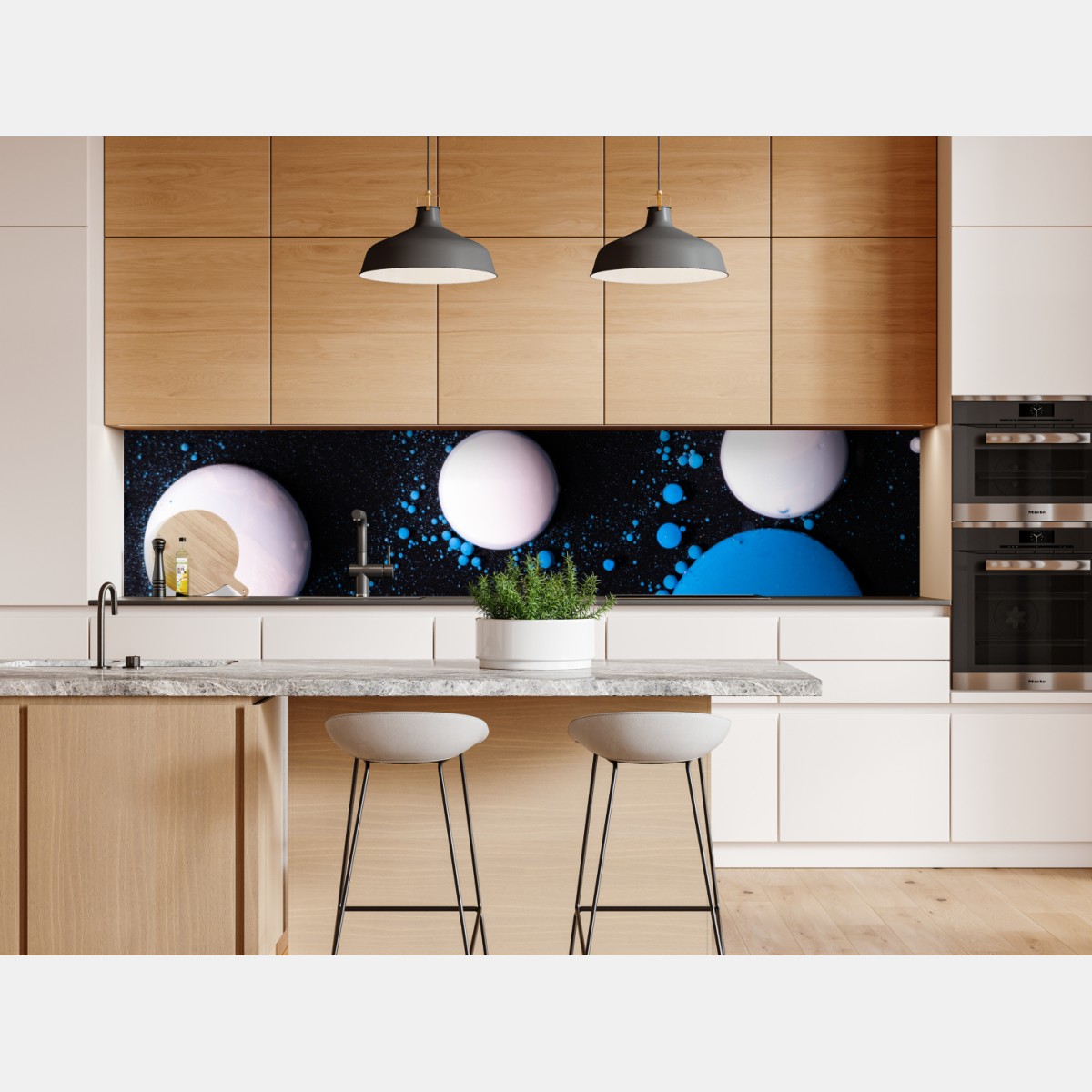 Naklejka repozycjonowalna niebieski marmurowy wzór płynnej farby – Wallissimo® Naklejka repozycjonowalna niebieski marmurowy wzór płynnej farby – Wallissimo®