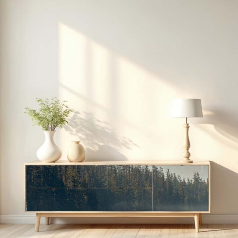 Naklejka repozycjonowalna śnieżna góra nad spokojnym jeziorem – Wallissimo® Naklejka repozycjonowalna śnieżna góra nad spokojnym jeziorem – Wallissimo®