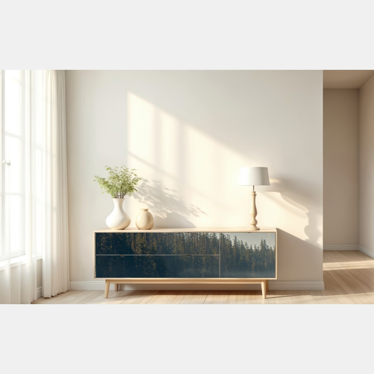 Naklejka repozycjonowalna śnieżna góra nad spokojnym jeziorem – Wallissimo® Naklejka repozycjonowalna śnieżna góra nad spokojnym jeziorem – Wallissimo®