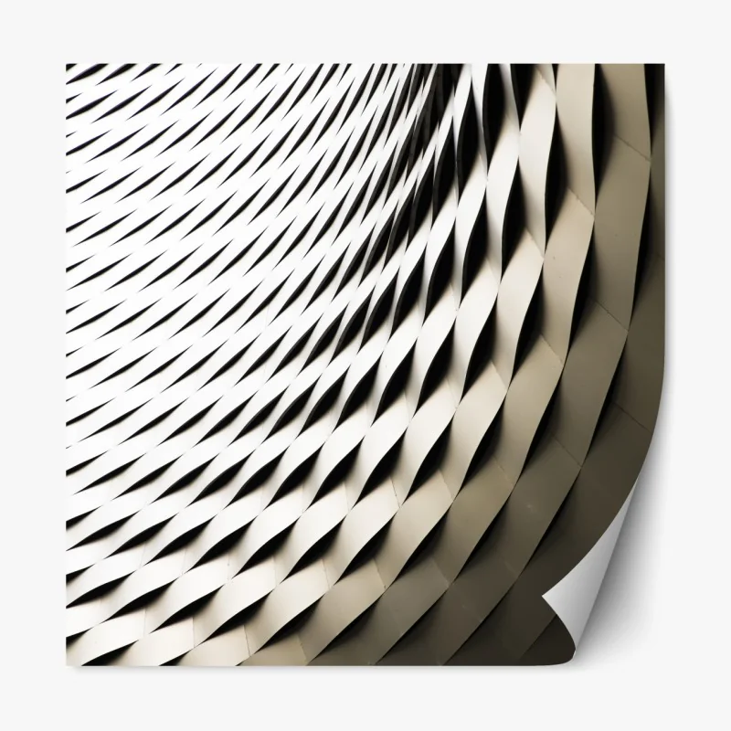 Naklejka repozycjonowalna słoneczna żółta 3d krzywa abstrakcyjna – Wallissimo®