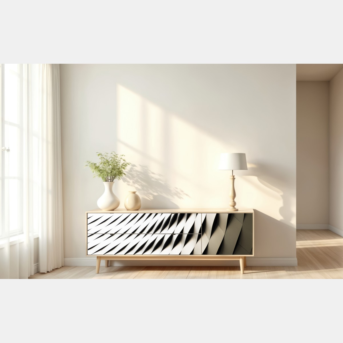 Naklejka repozycjonowalna nowoczesny geometryczny wzór architektoniczny – Wallissimo® Naklejka repozycjonowalna nowoczesny geometryczny wzór architektoniczny – Wallissimo®