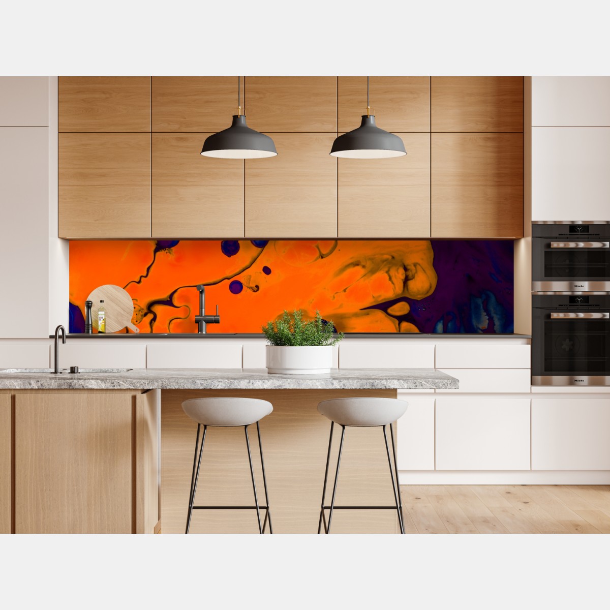 Naklejka repozycjonowalna intensywny pomarańczowy przepływ – Wallissimo® Naklejka repozycjonowalna intensywny pomarańczowy przepływ – Wallissimo®