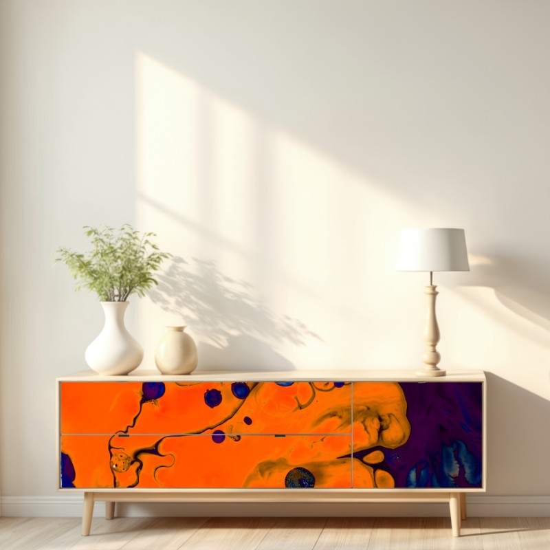 Naklejka repozycjonowalna intensywny pomarańczowy przepływ – Wallissimo® Naklejka repozycjonowalna intensywny pomarańczowy przepływ – Wallissimo®