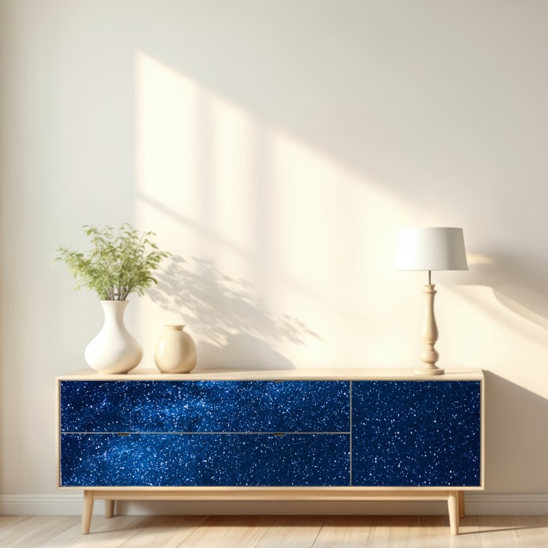 Naklejka repozycjonowalna głębokie błękitne nocne niebo z drogą mleczną i spadającą gwiazdą – Wallissimo® Naklejka repozycjonowalna głębokie błękitne nocne niebo z drogą mleczną i spadającą gwiazdą – Wallissimo®