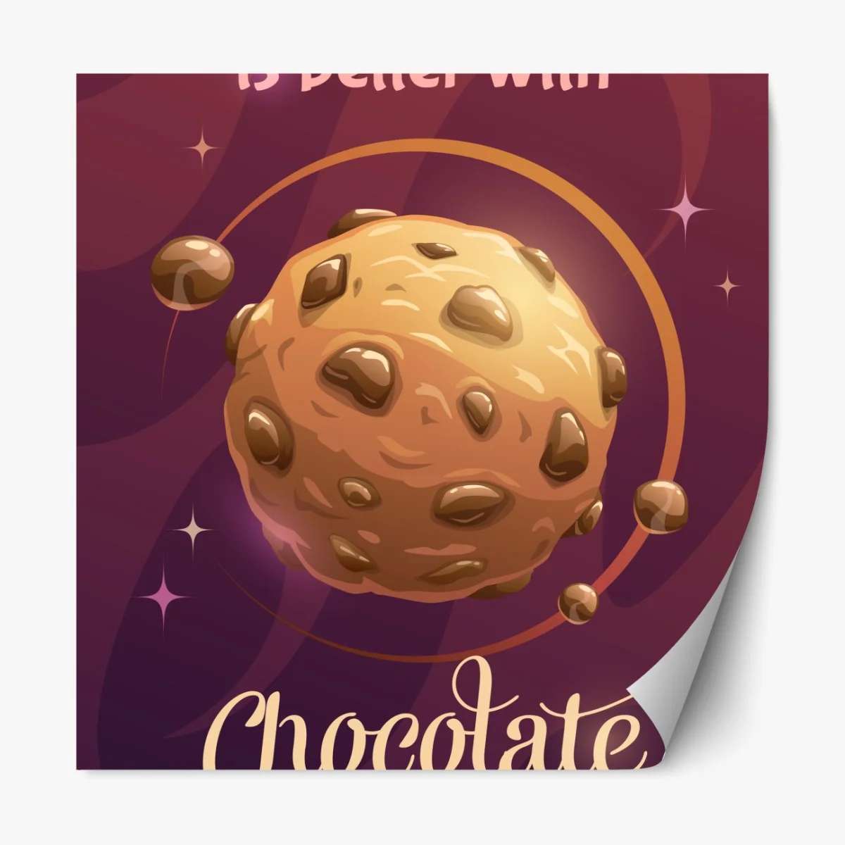 Naklejka repozycjonowalna galaktyka czekoladowego ciastka – Wallissimo® Naklejka repozycjonowalna galaktyka czekoladowego ciastka – Wallissimo®