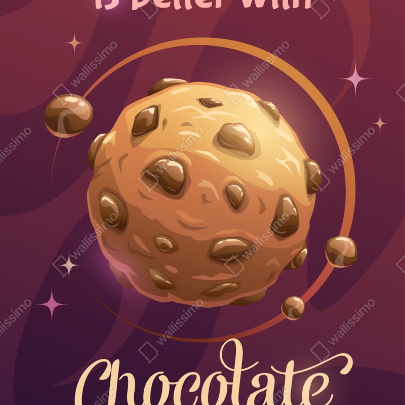 Naklejka repozycjonowalna galaktyka czekoladowego ciastka – Wallissimo® Naklejka repozycjonowalna galaktyka czekoladowego ciastka – Wallissimo®