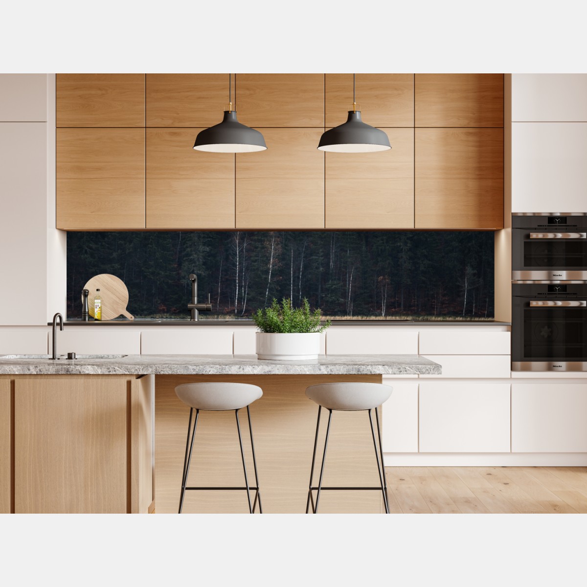 Naklejka repozycjonowalna mglista refleksja w lesie – Wallissimo® Naklejka repozycjonowalna mglista refleksja w lesie – Wallissimo®