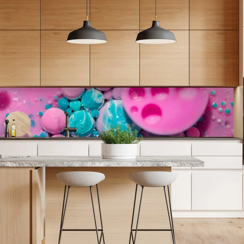 Naklejka repozycjonowalna różowy i turkusowy marmur abstrakcyjny – Wallissimo® Naklejka repozycjonowalna różowy i turkusowy marmur abstrakcyjny – Wallissimo®