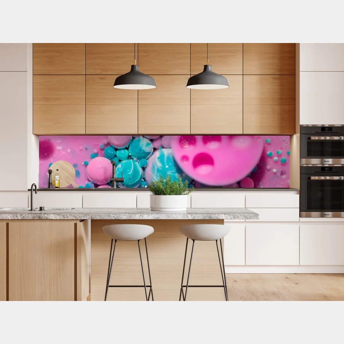 Naklejka repozycjonowalna różowy i turkusowy marmur abstrakcyjny – Wallissimo® Naklejka repozycjonowalna różowy i turkusowy marmur abstrakcyjny – Wallissimo®