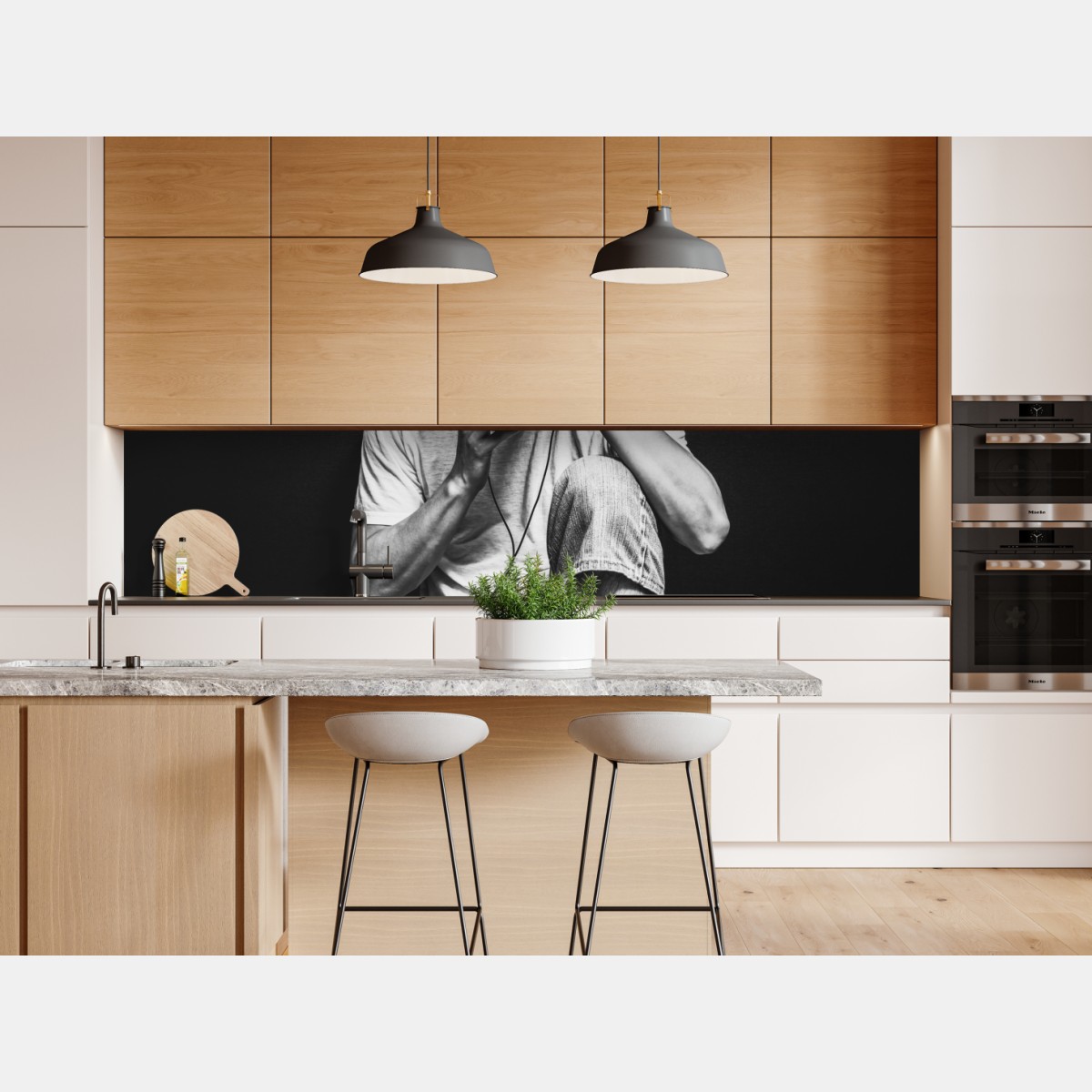 Naklejka repozycjonowalna introwertyczny muzyk przy klawiaturze – Wallissimo® Naklejka repozycjonowalna introwertyczny muzyk przy klawiaturze – Wallissimo®