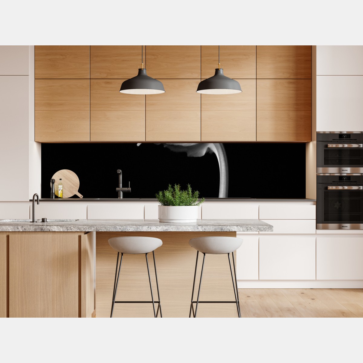 Naklejka repozycjonowalna elegancki monochromatyczny tulipan – Wallissimo® Naklejka repozycjonowalna elegancki monochromatyczny tulipan – Wallissimo®