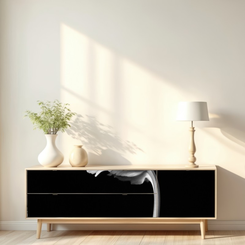 Naklejka repozycjonowalna elegancki monochromatyczny tulipan – Wallissimo® Naklejka repozycjonowalna elegancki monochromatyczny tulipan – Wallissimo®