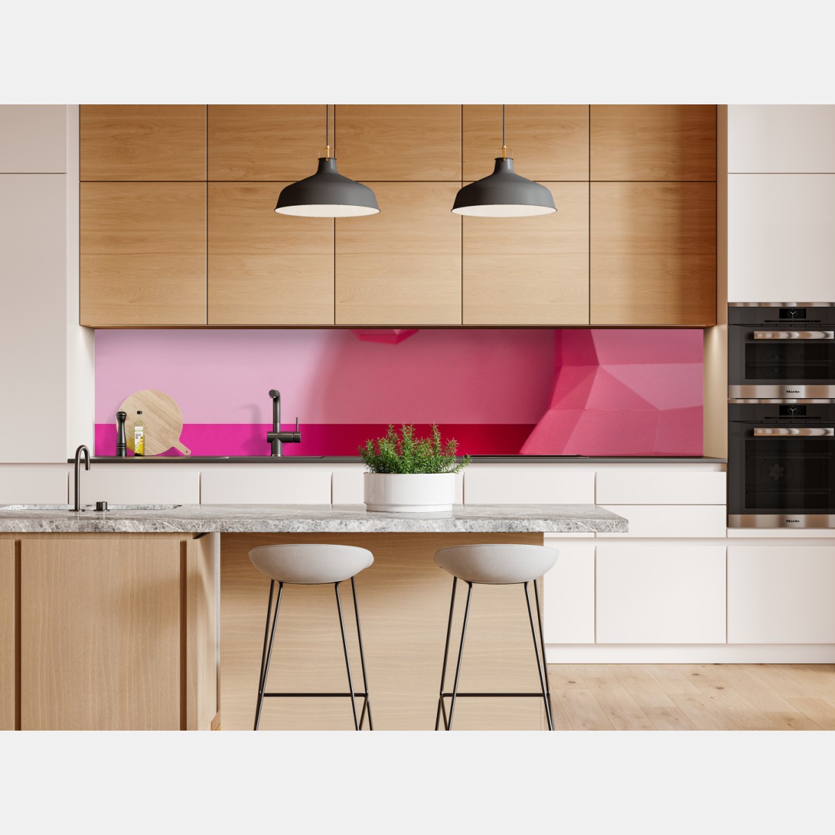 Naklejka repozycjonowalna różowy geometryczny jednorożec – Wallissimo® Naklejka repozycjonowalna różowy geometryczny jednorożec – Wallissimo®