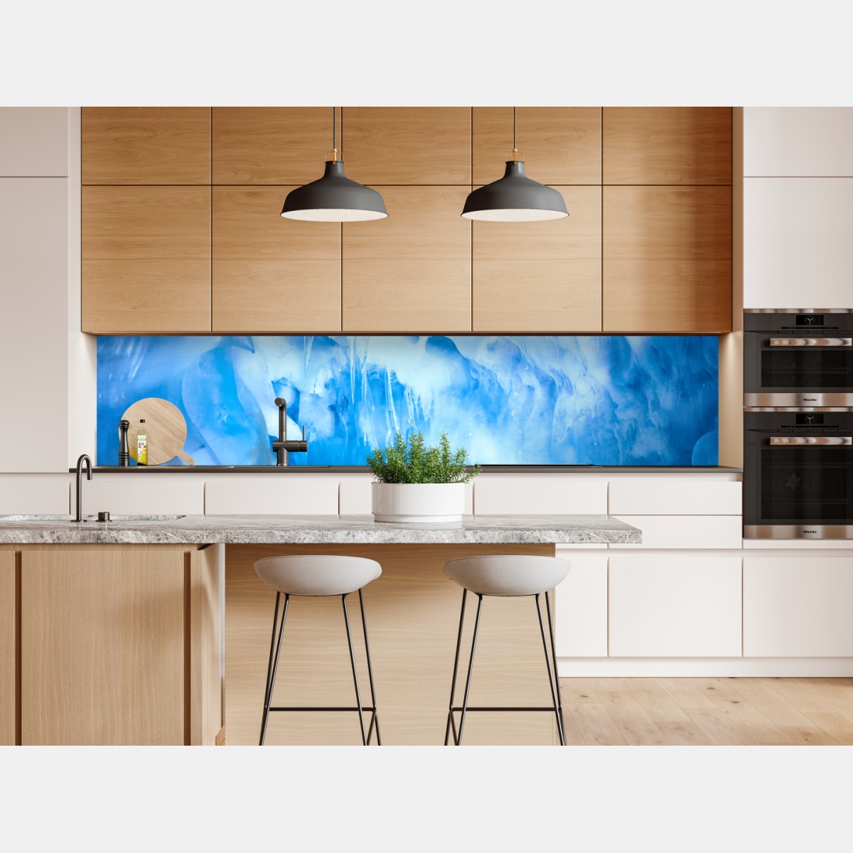 Naklejka repozycjonowalna eteryczna niebieska jaskinia lodowa – Wallissimo® Naklejka repozycjonowalna eteryczna niebieska jaskinia lodowa – Wallissimo®