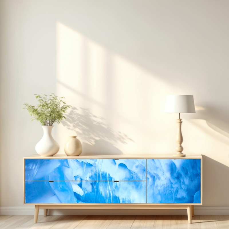 Naklejka repozycjonowalna eteryczna niebieska jaskinia lodowa – Wallissimo® Naklejka repozycjonowalna eteryczna niebieska jaskinia lodowa – Wallissimo®