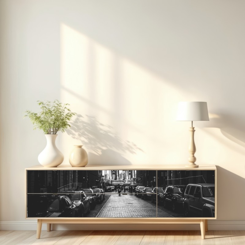 Naklejka repozycjonowalna most Manhattan w kadrze brukowanej ulicy – Wallissimo® Naklejka repozycjonowalna most Manhattan w kadrze brukowanej ulicy – Wallissimo®