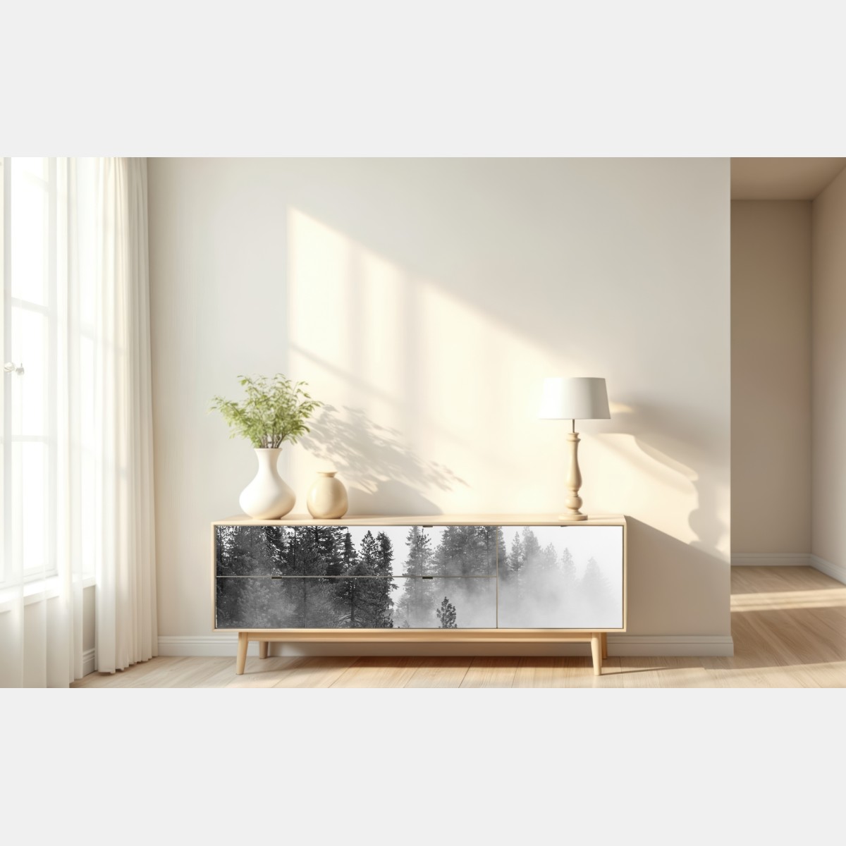 Naklejka repozycjonowalna mglisty las Giant Forest, Sequoia National Park – Wallissimo® Naklejka repozycjonowalna mglisty las Giant Forest, Sequoia National Park – Wallissimo®