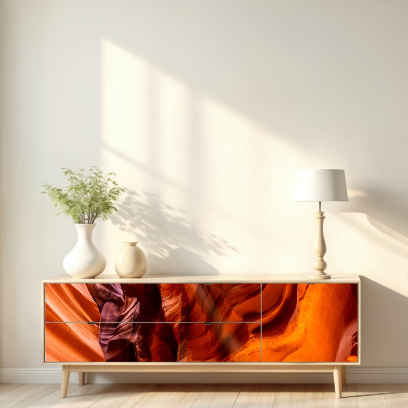 Naklejka repozycjonowalna Kanion Antylopy światło i pofałdowane piaskowce – Wallissimo® Naklejka repozycjonowalna Kanion Antylopy światło i pofałdowane piaskowce – Wallissimo®