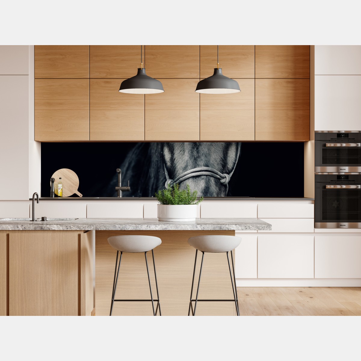 Naklejka repozycjonowalna majestatyczny czarny portret konia – Wallissimo® Naklejka repozycjonowalna majestatyczny czarny portret konia – Wallissimo®