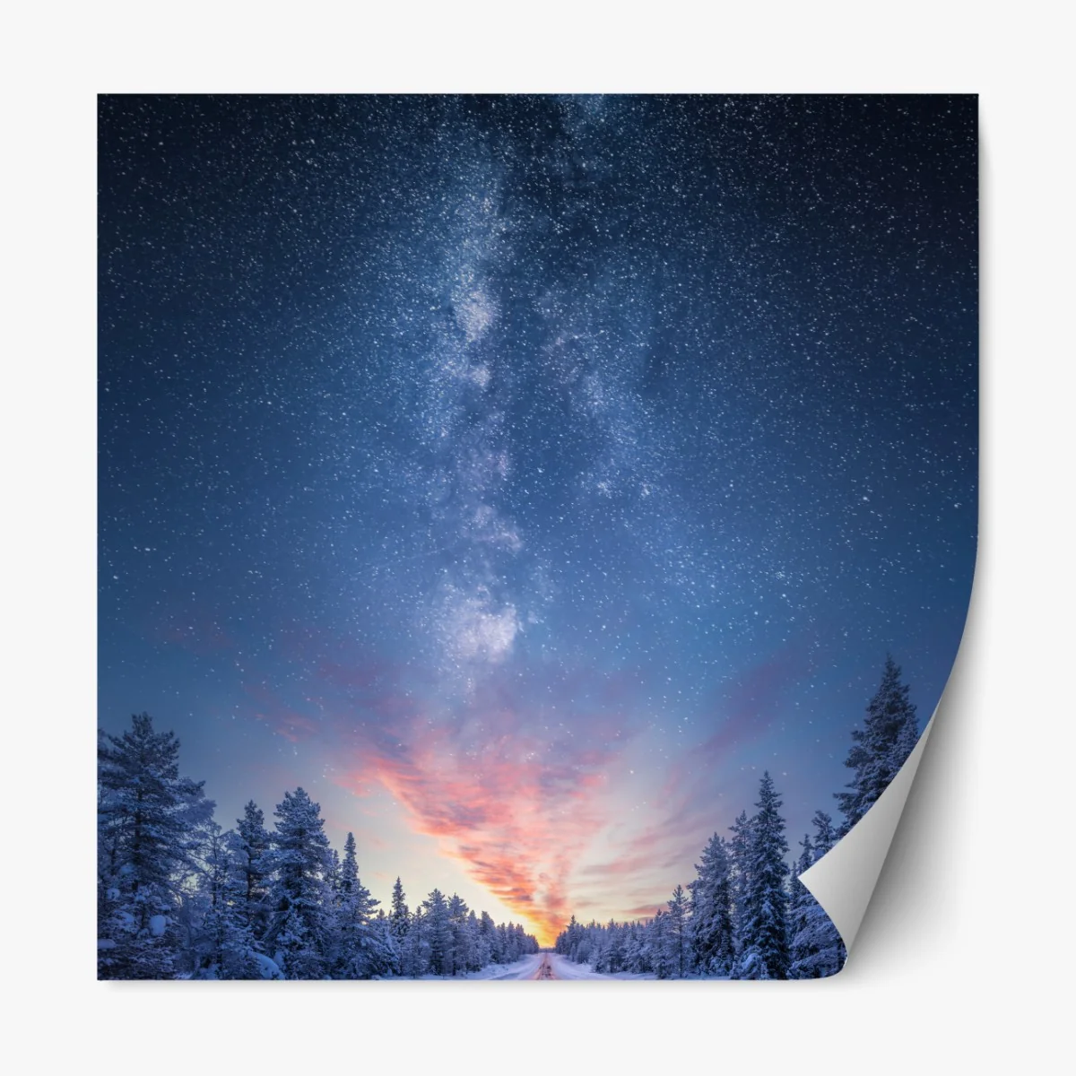 Naklejka repozycjonowalna droga do mlecznej drogi o wschodzie słońca – Wallissimo® Naklejka repozycjonowalna droga do mlecznej drogi o wschodzie słońca – Wallissimo®