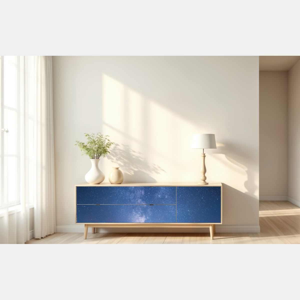 Naklejka repozycjonowalna droga do mlecznej drogi o wschodzie słońca – Wallissimo® Naklejka repozycjonowalna droga do mlecznej drogi o wschodzie słońca – Wallissimo®