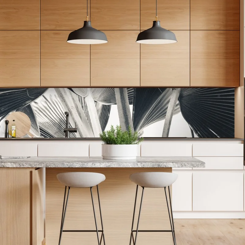 Naklejka repozycjonowalna turkusowa rzeka i drewniana ścieżka w lesie – Wallissimo®