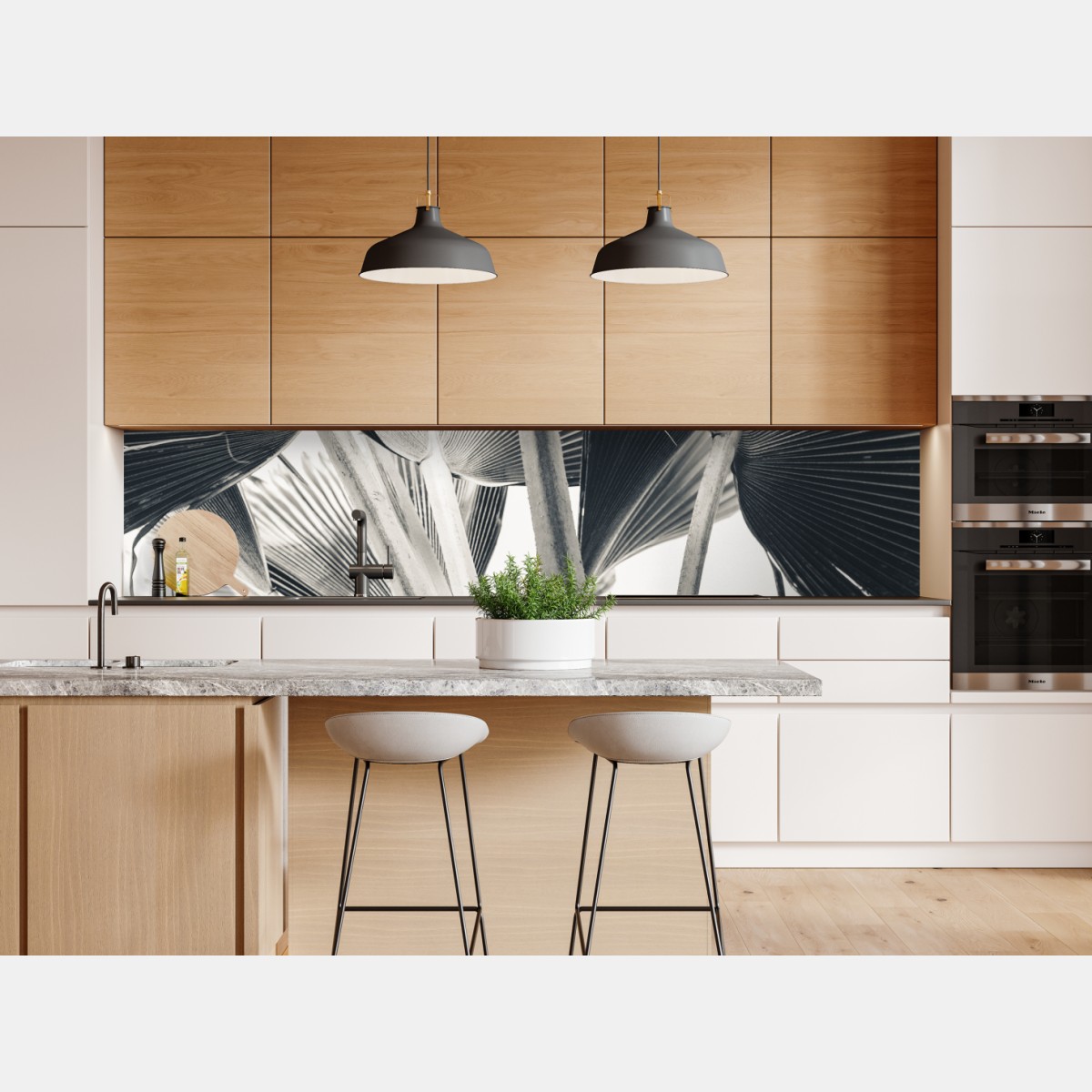 Naklejka repozycjonowalna tropikalna kompozycja liści bananowca – Wallissimo® Naklejka repozycjonowalna tropikalna kompozycja liści bananowca – Wallissimo®